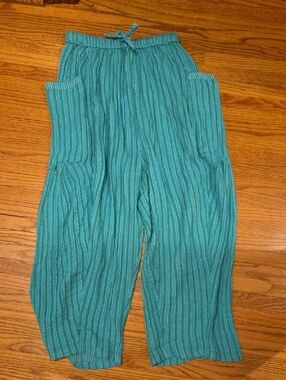 NWT Free People Striped Quinn Pants- Kelly Green Combo Size XS